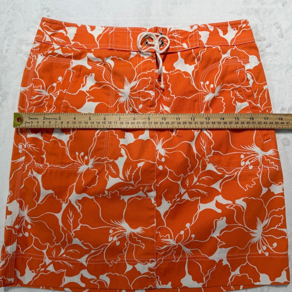 Y2K Tropical Hibiscus Print Mini Skirt Beachy Surf Resort Preppy Coastal Size 4‎ - Picture 5 of 7